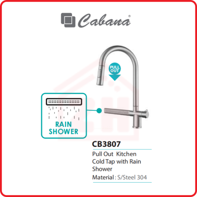 CABANA Pull Out Kitchen Cold Tap with Rain Shower CB3807