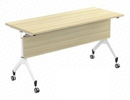 Rectangular foldable table with castor