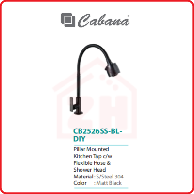 CABANA PILLAR MOUNTED KITCHEN TAP CB2526SS-BL-DIY