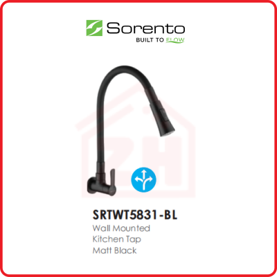 SORENTO WALL MOUNTED KITCHEN TAP SRTWT5831-BL