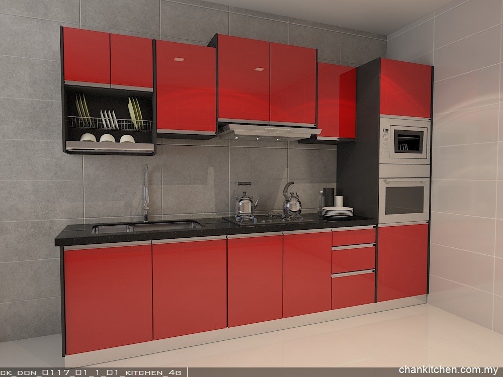 4G Acrylic Color Kitchen Cabinet 3D Design Selangor / Klang Valley / Kuala Lumpur Kitchen Cabinet 3D Design 3D Design Drawing