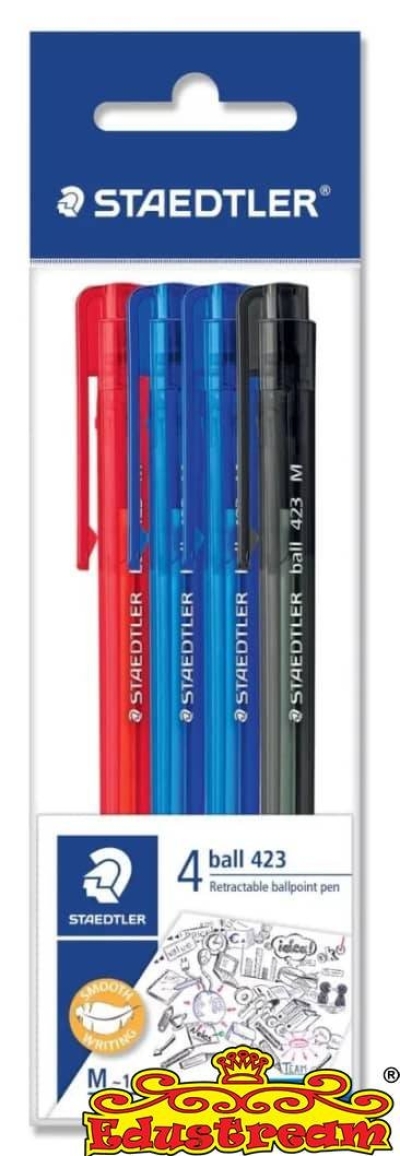 STAEDTLER 423MSPB4LA TH BALLPOINT PEN 4PCS ASST