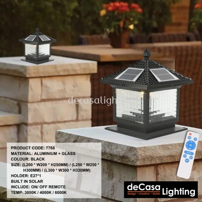 OUTDOOR SOLLAR PILLAR LIGHT (7768)