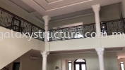 To fabrication and install new custom make wrought iron powder coated staircase railing with wood handle - Kajang  Tangga