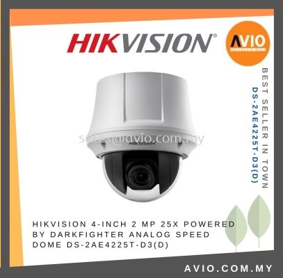 Hikvision 2MP 2 Megapixel Analog CCTV PTZ Speed Dome Camera 4 Inch 25x DarkFighter 4.8~120mm Lens IR DS-2AE4225T-D3(D)