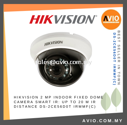 Hikvision 2MP 2 Megapixel Indoor Analog Turret Dome Eyeball CCTV Camera 20m IR WDR 3.6mm Lens DS-2CE56D0T-IRMMF(C)