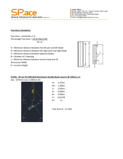 Calculation Double Bank Louvres