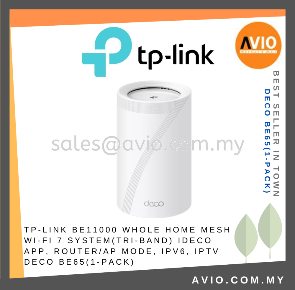 Tp-Link Deco BE65 BE11000 Whole Home Mesh WiFi 7 System (Tri-Band) (1-Pack)  / (2