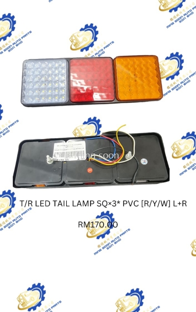 T/R LED Tail Lamp SQ*3 PVC 