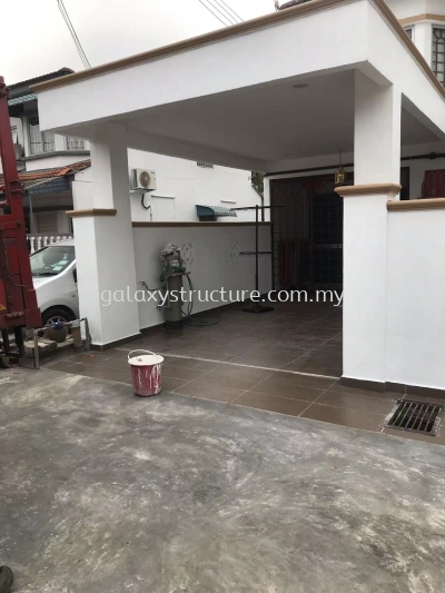 Progress done:To fabrication and install new mild steel galvanized manual sliding gate powder coated aluminium plate  with small door - Bukit Tinggi 