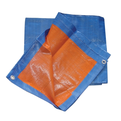 Waterproof Ready-Made Flexible Tarpaulin Canvas Sheet (Blue & Orange) - 00021H - 00021R