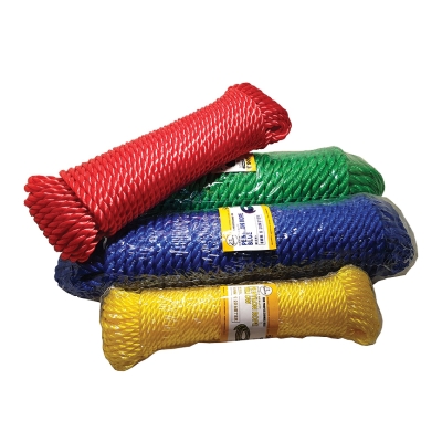 Polypropylene & Nylon Rope (4mm X 20m - 10mm X 20m) (Yellow/Red/Blue/Green) - 00628J/ 00628K/ 00628L/ 00628M