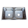 SLINE 8046# XD22CM 1.0mm Stainless Steel Double Bowl - 00530QB KITCHEN SINK BOWLS SINKS & DISH RACKS SLINE