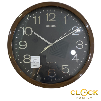 Seiko Black Dial Brown Marble Colour Plastic Case Wall Clock QXA806A