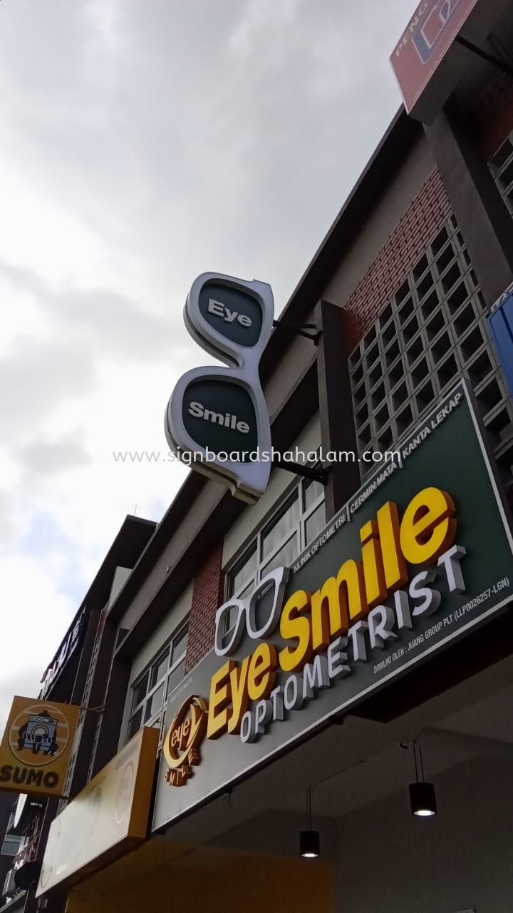 Eye Smile Optometrist Double Sided 3D LED Frontlit Signage at Mont Kiara, Sentul, Pudu, Bangsar, Kuala Lumpur.