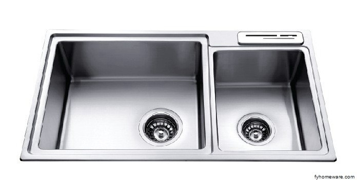 Sorento Stainless Steel 304 Kitchen Sink SRTKS8801D (2) Sinki Dipasang Bawah Sinki Dapur Carta Pilihan Warna Corak