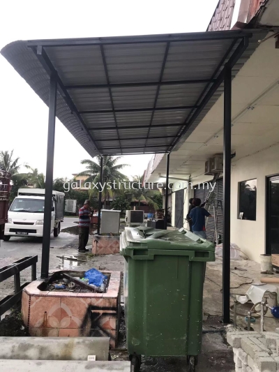 Progress shoplot job done:To fabrication and install new mild steel metal deck awning paint - Klang