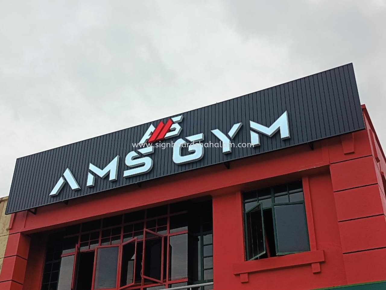 AMS Gym Aluminium Panel 3D LED Frontlit Signage at Seksyen 17, SS 2, Taman Kinrara, Taman Desa, Kuala Lumpur