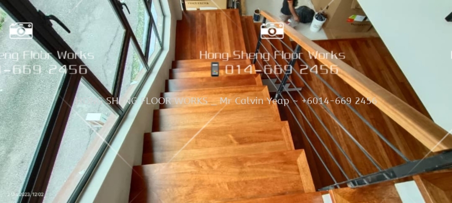 Staircase wooden floor polish 