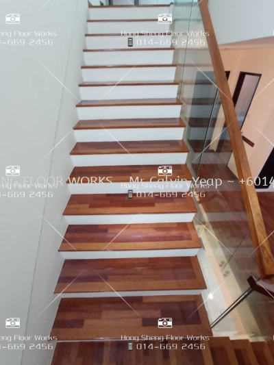 Staircase wooden floor polish 