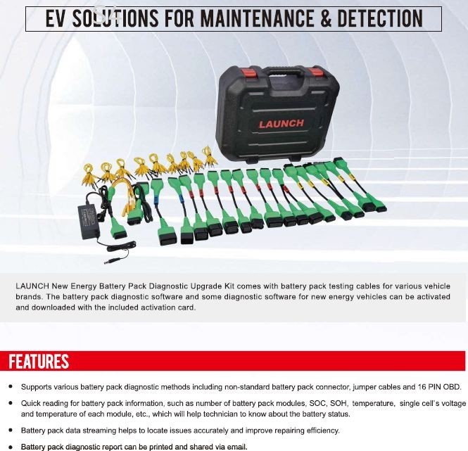 LAUNCH EV Diagnostic Add On Kit (New Energy Battery Pack Diagnostic Kit)