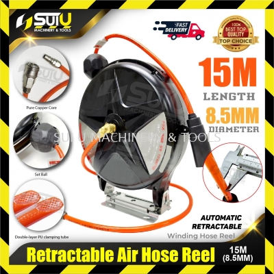 15M x 8.5MM Air Hose Reel Automatic Retractable