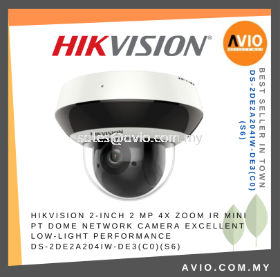 Hikvision 2MP 2 Megapixel DarkFighter 4x Zoom 20m IR PT Dome IP66 IP Network CCTV Camera Mic DS-2DE2A204IW-DE3(C0)(S6)