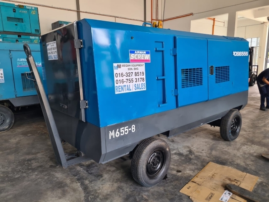 USED AIRMAN PDS655S PORTABLE AIR COMPRESSOR