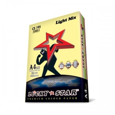 Lucky Star A4 Light Mix Dark Color Paper 450's - BDS 83