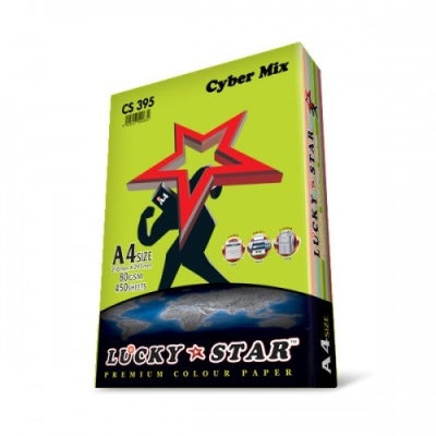 Lucky Star A4 Cyber Mix Color Paper 450's - BDS 82