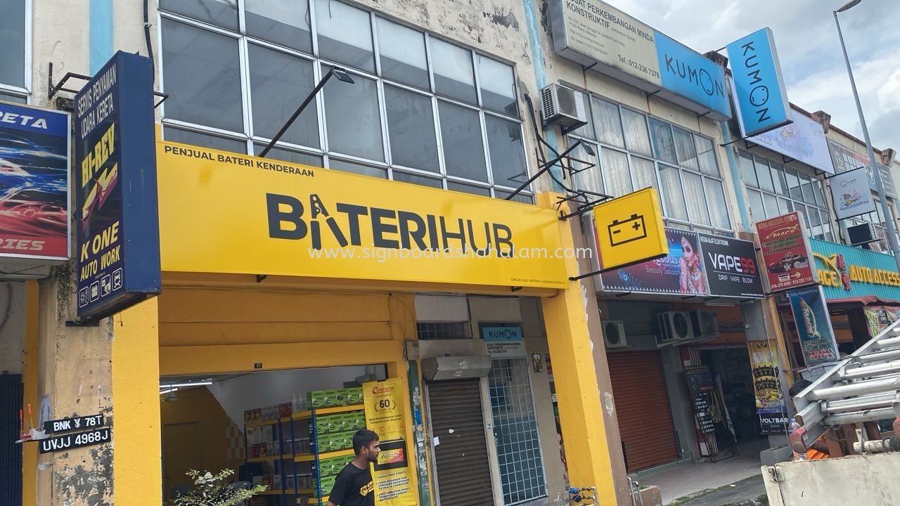 Bateri Hub Normal Signboard #3dledsignboard #3dboxup #3dsignboard #3dledboxup #signboard at Sungai Buloh, Kepong, Sentul, Mont Kiara, Kuala Lumpur(KL)