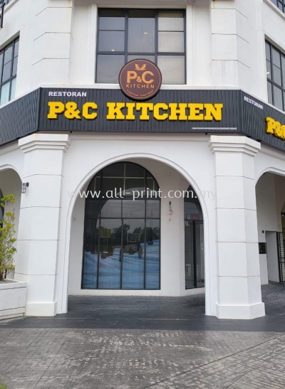 P&C Kitchen Puncak Alam - 3D Box Up Lettering Led Conceal Frontlit