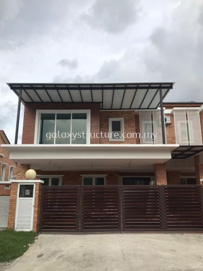 Progress done (semi d house)-1)To fabrication and install new pergola Acp awning paint with c channel structure and design hollow pillar 2)To fabrication and install new pergola Acp awning paint 3)To fabrication and install new balustrade/balcony/railing mild steel expended metal design paint - Kajang 