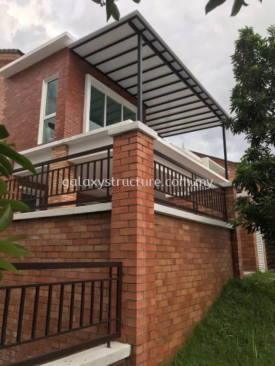 Progress done (semi d house)-1)To fabrication and install new pergola Acp awning paint with c channel structure and design hollow pillar 2)To fabrication and install new pergola Acp awning paint 3)To fabrication and install new balustrade/balcony/railing mild steel expended metal design paint - Kajang 