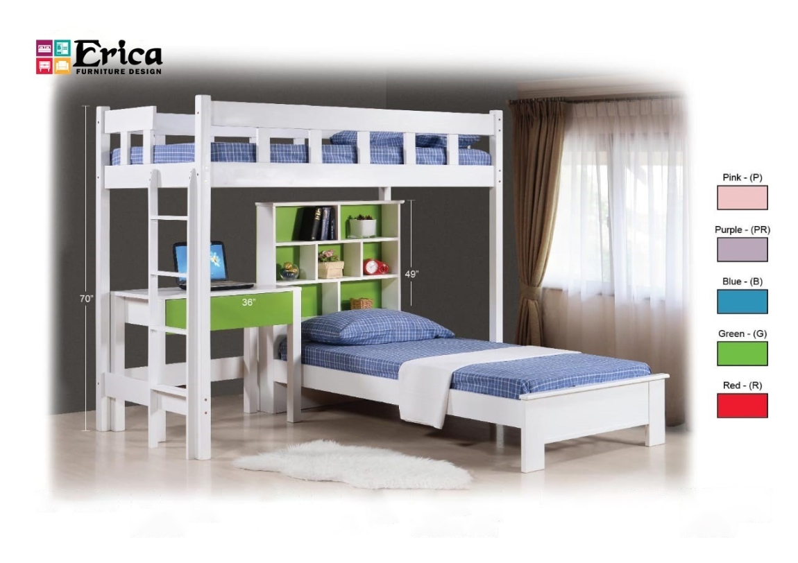 Wooden Bed 1233/1232 Wooden Double Decker Bed Bed & Bedframe Choose Sample / Pattern Chart