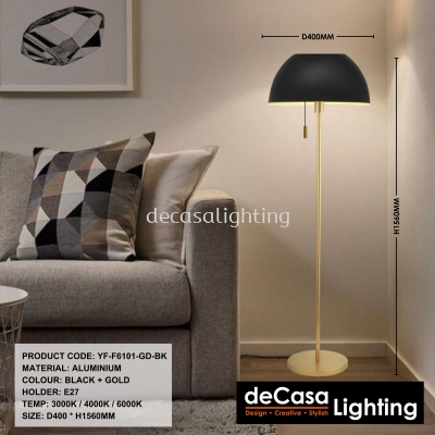 DESIGNER FLOOR LAMP (YF-F6101-GD-BK)