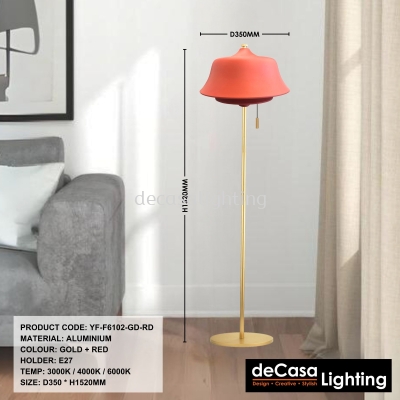 MODERN DESIGNER FLOOR LAMP (YF-F6102-GD-RD)