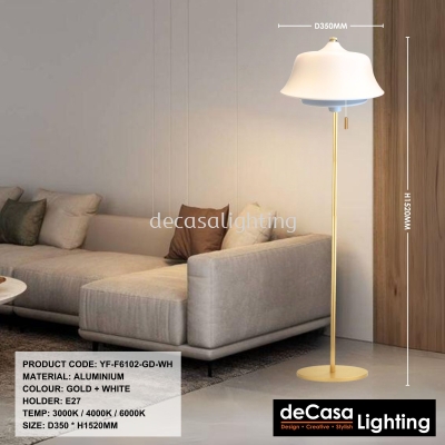 MODERN DESIGNER FLOOR LAMP (YF-F6102-GD-WH)