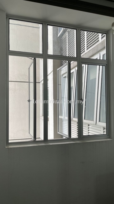 Casment window 3 panel + above fix glass @Midfield 2 Condominium,Taman Sungai Besi,Kuala Lumpur