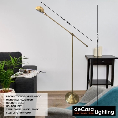 DESIGNER LONG ARM FLOOR LAMP (YF-F6103-GD)