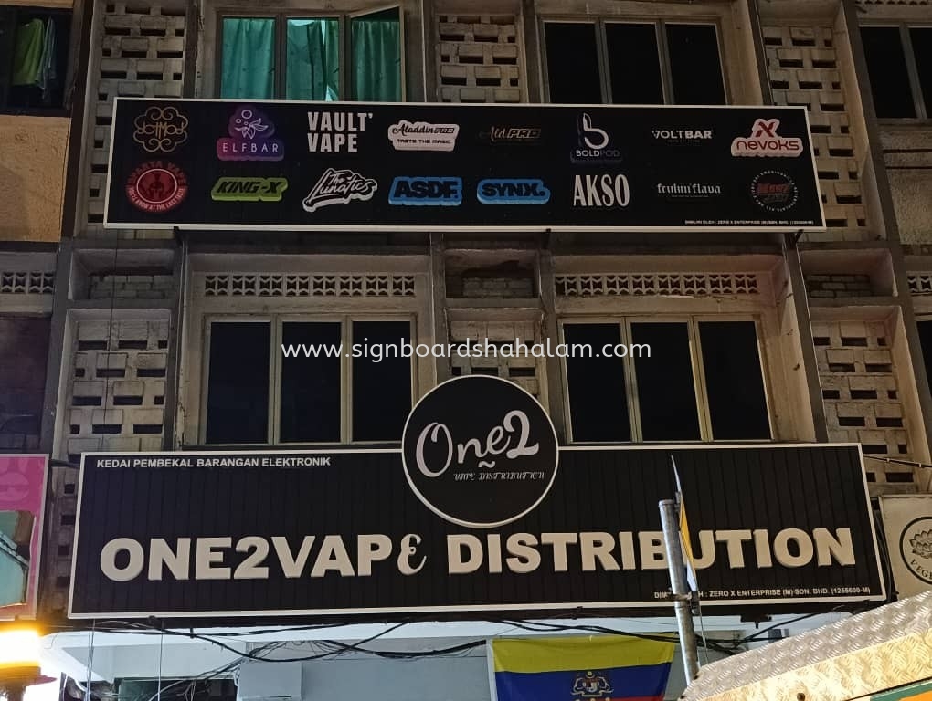 One2Vape Distribution #3D Laser Cut Signage #3D LED Frontlit Lettering Signboard #3dboxup #3dsignboard #3dledboxup at Puncak Jalil, Bukit Jalil, Puchong, Puchong Bandar Puteri, Puchong Utama, 