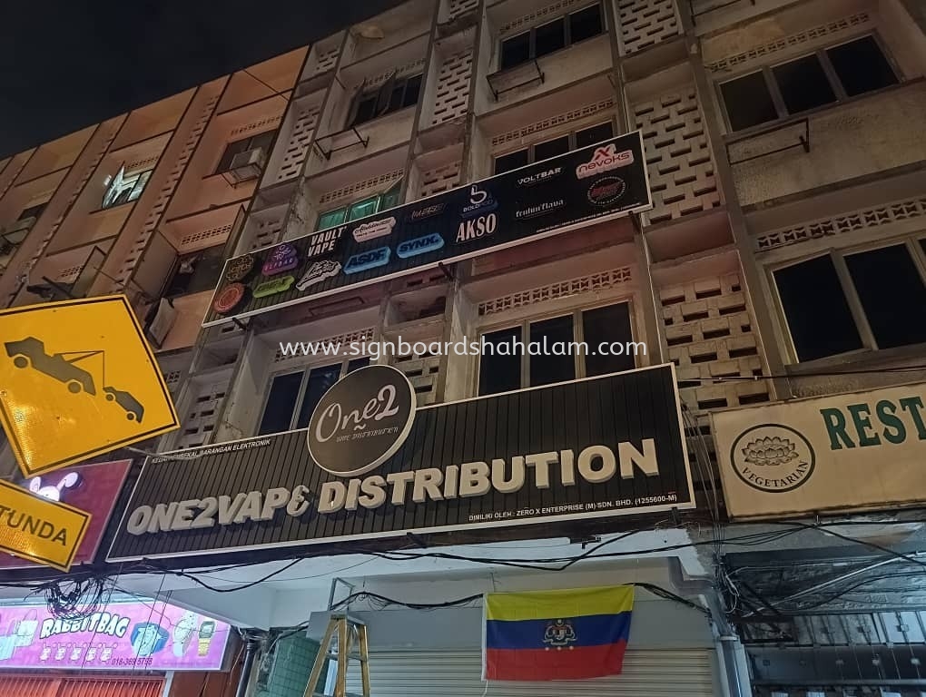 One2Vape Distribution #3D Laser Cut Signage #3D LED Frontlit Lettering Signboard #3dboxup #3dsignboard #3dledboxup at Puncak Jalil, Bukit Jalil, Puchong, Puchong Bandar Puteri, Puchong Utama, 