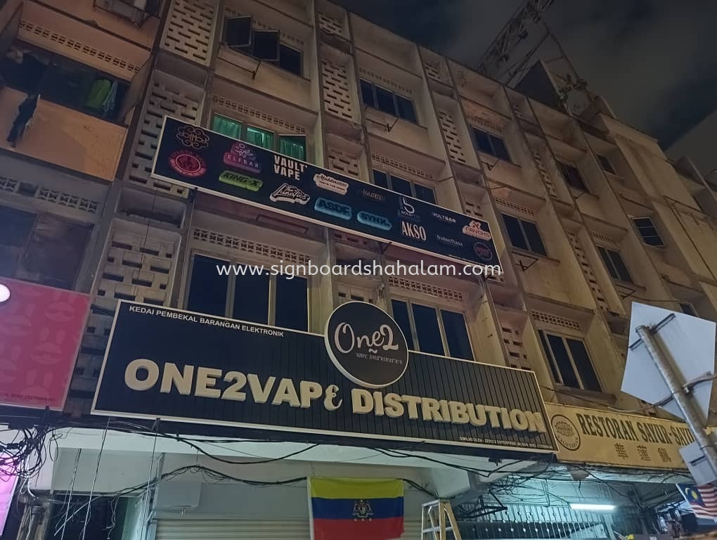 One2Vape Distribution #3D Laser Cut Signage #3D LED Frontlit Lettering Signboard #3dboxup #3dsignboard #3dledboxup at Puncak Jalil, Bukit Jalil, Puchong, Puchong Bandar Puteri, Puchong Utama, 