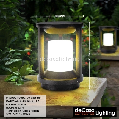 MODERN OUTDOOR PILLAR LIGHT (G205)