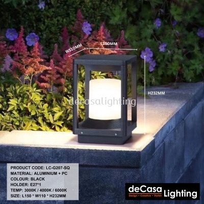 MODERN OUTDOOR PILLAR LIGHT (G207)