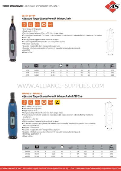 Adjustable Screwdrivers with Scale