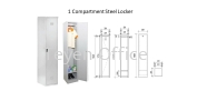 1 Compartment Locker Steel Cabinet S114/D LOCKER COMPACTMENT STEEL FURNITURE