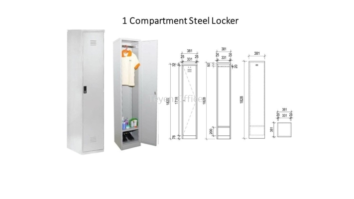 1 Compartment Locker Steel Cabinet S114/D