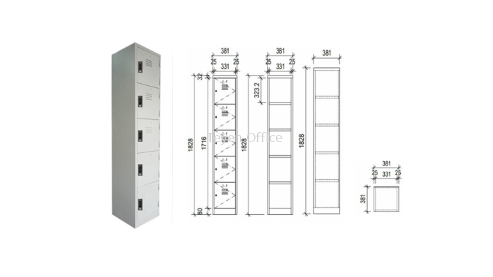 5 Compartment Steel Locker S114/E