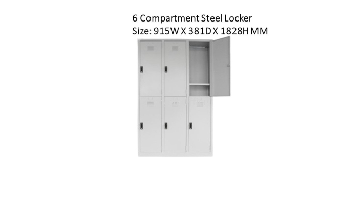 6 COMPARTMENT STEEL LOCKER 